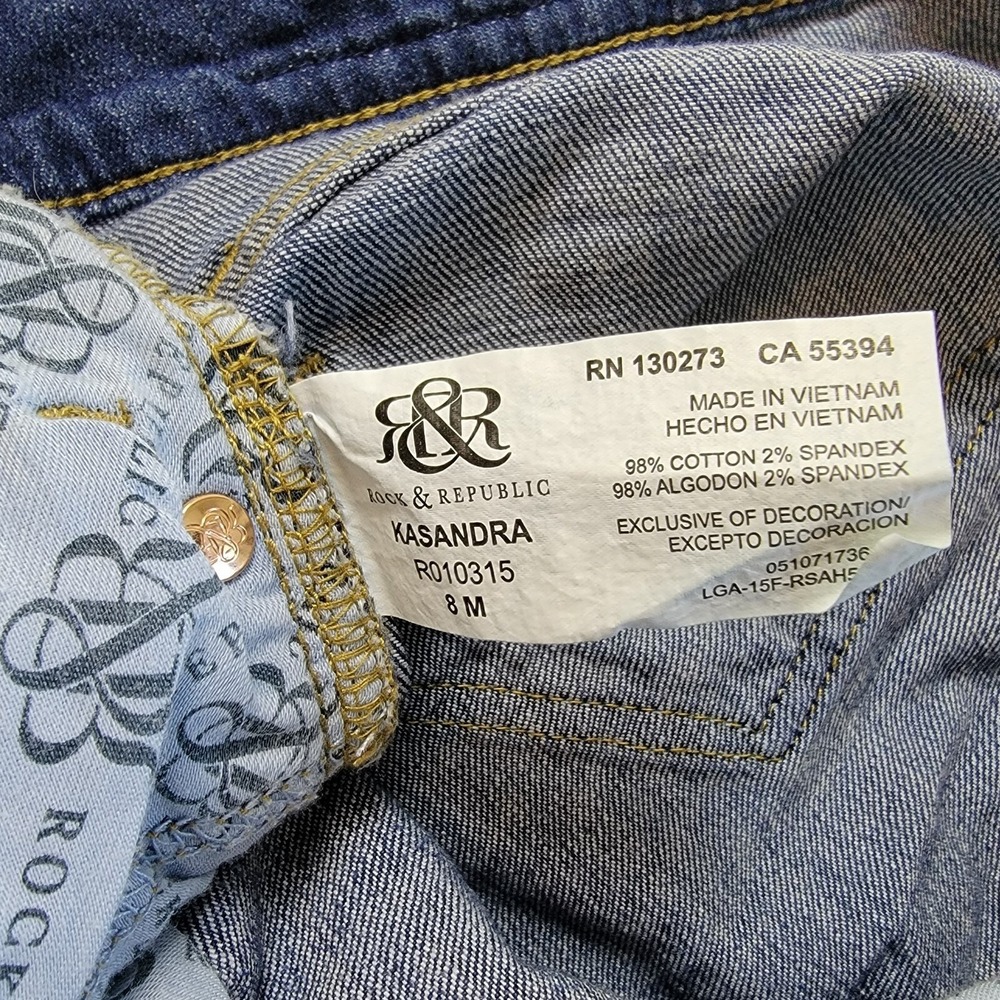 Rock & Republic Women's Jeans 8M Kassandra Distressed Bootcut Denim - Picture 7 of 13